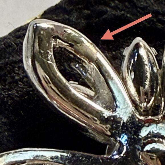 Vtg Eisenberg ICE Signed Swarovski Crystal Floral Spray Silver Tone Brooch 3” - Picture 17 of 17